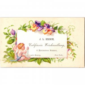 J.L. Krisch California Wine Store - NY Grape Festival -1878 Victorian Trade Card