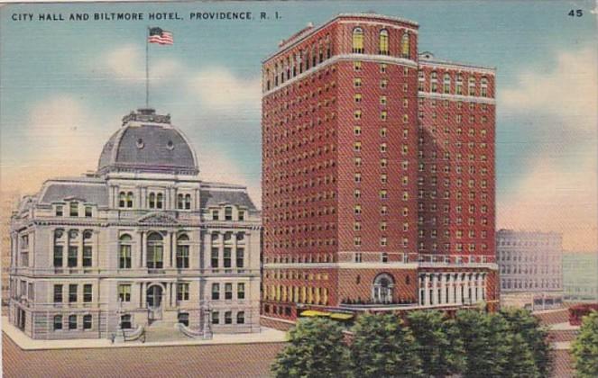 Rhode Island Providence City Hall and Biltmore Hotel