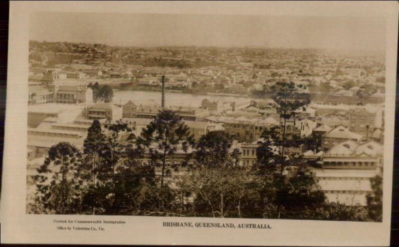 Brisbane Queensland Australia Birdseye 1925 Real Photo Postcard