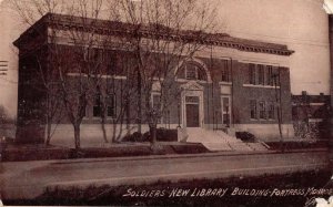 Fortress Monroe Virginia Soldiers New Library Vintage Postcard AA22225