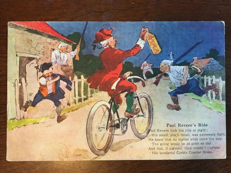 1910s Corbin Coaster Brake Bike Advertisment - Paul Revere's Ride