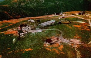 New Hampshire Mt Washington Aerial View Of Summit Buildings 1964