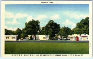 DENVER, Colorado  CO   Roadside DENVER MOTEL Curt Teich Sample c1940s Postcard