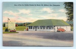 Postcard NH Milford Hayward Farms Ice Cream Stand Vintage Linen H18