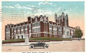 Vintage Postcard 1920's View New High School Campus Building Camden New Jersey