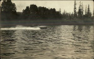 Sherwood OR Cancel 1917 Speed Boating Real Photo Postcard