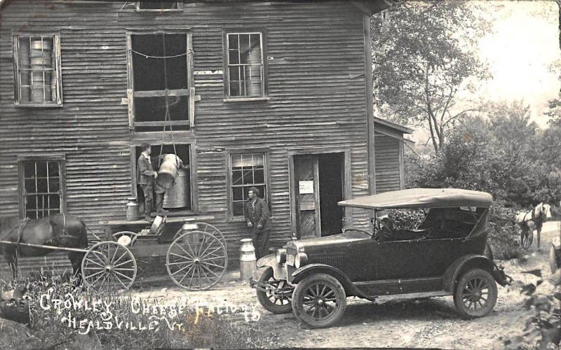 Healdville VT Crowley Cheese Factory Working Horse & Wagon RPPC