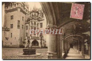 Old Postcard Chateau de Pierrefonds An Colonnade and