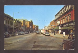 MILFORD MASSACHUSETTS DOWNTOWN MAIN STREET SCENE OLD CARS POSTCARD