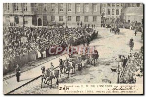 Old Postcard Bezoek Koningin Van Amsterdam in September 1904