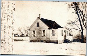 RPPC - undivided back - House/schoolhouse  postcard