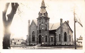 Lisbon Iowa~United Brethren Church~House~Building with Scaffolds~c1914 RPPC