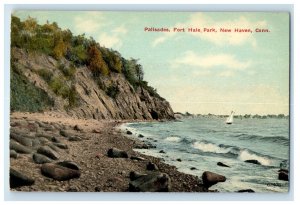 1913 Palisades Fort Hale Park New Haven Connecticut CT Antique Postcard