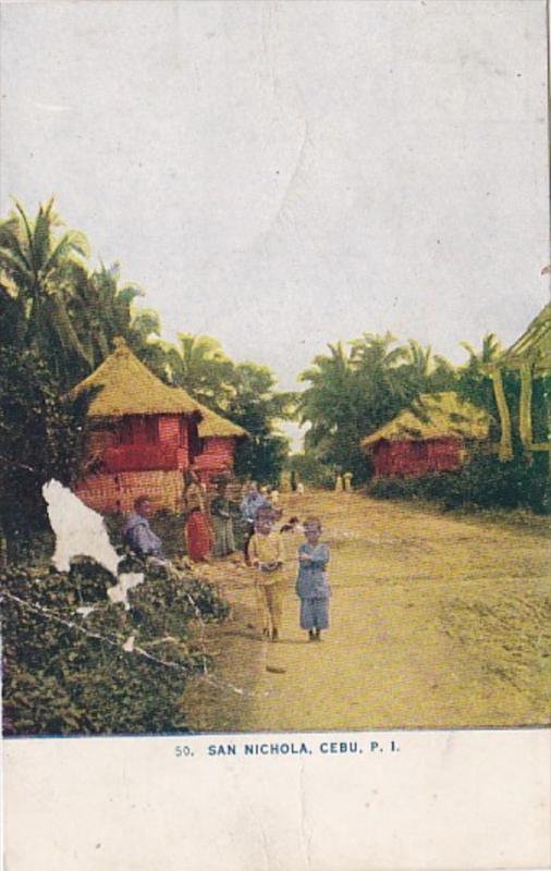 Philippines Cebu San Nichola Street Scene 1910