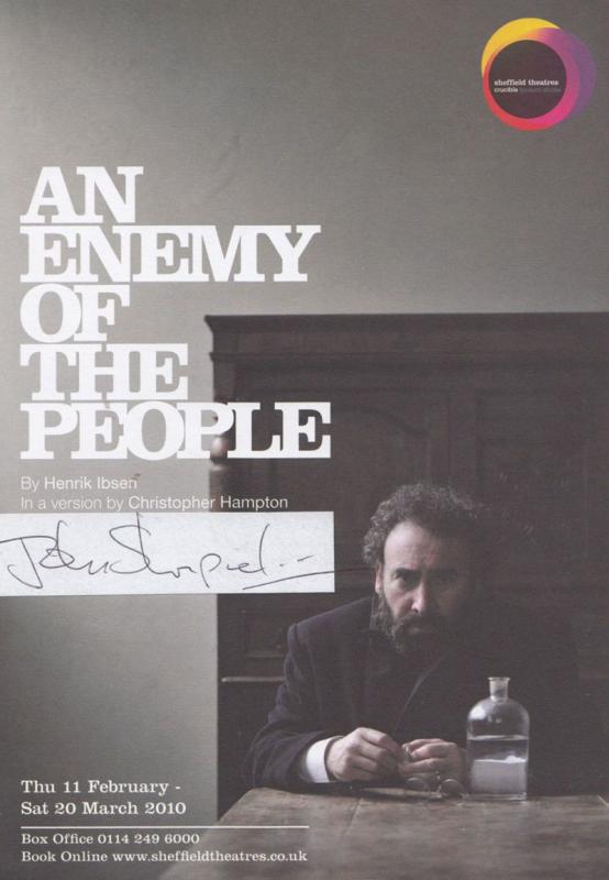 John Shrapnel An Enemy Of The People Henrik Ibsen Hand Signed Theatre Flyer