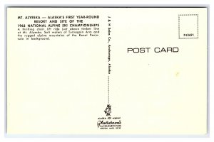 Ski Lift Mt. Alyeska Alaska Postcard Snow Skiing