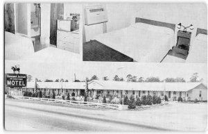 STONEWALL JACKSON MOTEL Dillon, SC Room TV Roadside c1940s Vintage Postcard