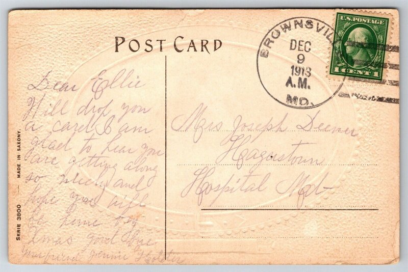 Steamship High Seas Sinking Lifeboat Embossed Picture In Frame Postcard C1907 J2