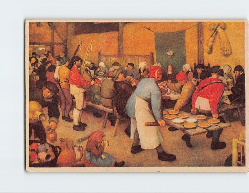 Postcard Boerenbruiloft By Pieter Breughel