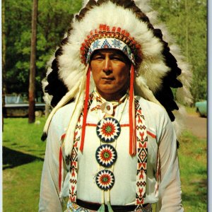 c1970s Dubuque, IA Greetings From Indian Chief Modern Native American PC A234