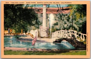 Santa Catalina Island California CA, The Big Cage, Bird Park, Vintage Postcard