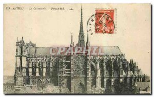 Old Postcard Amiens Cathedral Facade Sud