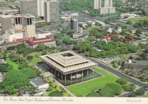 Hawaii Honolulu Downtown and State Capitol Building