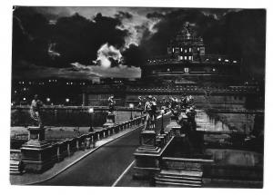 Italy Rome S Angelo Bridge and Castle Night Glossy Vera Foto Photo Postcard 4X6