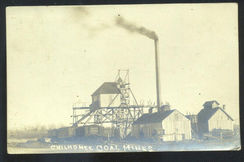 RPPC CHILHOWEE MISSOURI COAL MINE MINES MINING REAL PHOTO POSTCARD MO