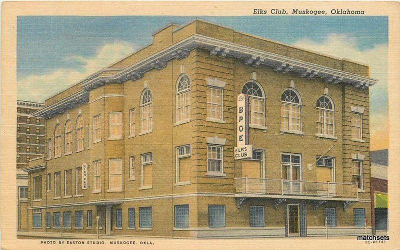 1940s Fraternal BPOE #517 Muskogee Oklahoma Teich linen postcard 9971 