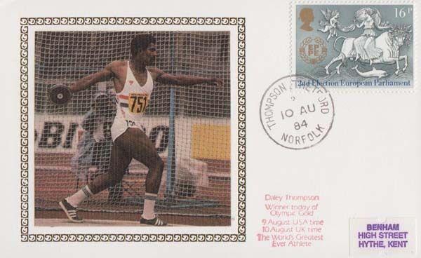 Daley Thompson Olympic Games Athletics Winning Times Rare Benham First Day Cover