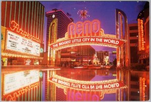Vintage Reno Nevada Neon Sign Postcard The Biggest Little City 1994 C12
