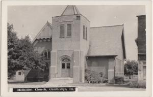 Illinois Il Real Photo RPPC Postcard c1940s CAMBRIDGE Mehodist Church