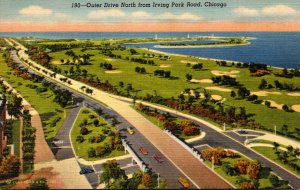 Illinois Chicago Outer Drive North From Irving Park Road Curteich