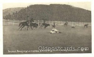 Steer Roping Western Cowboy, Cowgirl Unused 