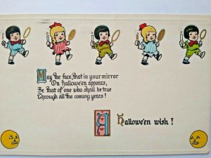 Antique Halloween Postcard Gottschalk 5074 Children Mirrors Candles Lewistown Pa