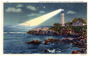 Maine Portland Head Light by night