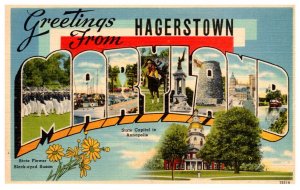 Greetings Maryland Hagerstown  LARGE LETTER