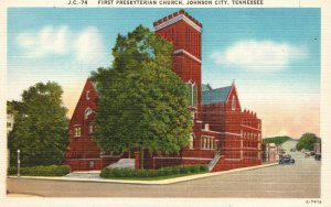 Vintage Postcard 1930's First Presbyterian Church Johnson City Tennessee TN