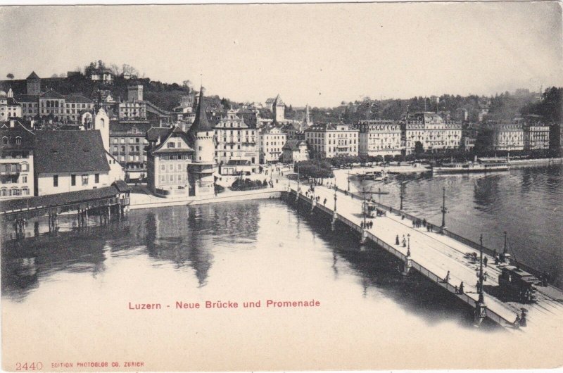 Switzerland Luzern New Bridge and Promenade sk3700