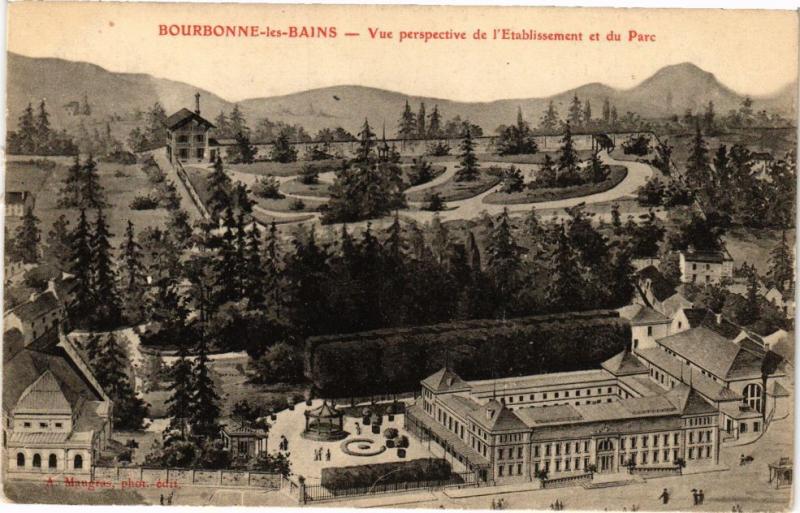 CPA Bourbonne les Bains - Vue perspective de l'Etablissement et du Parc (270159)