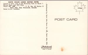 White House Lodge Motor Hotel Saint John NB New Brunswick Vintage Postcard D36