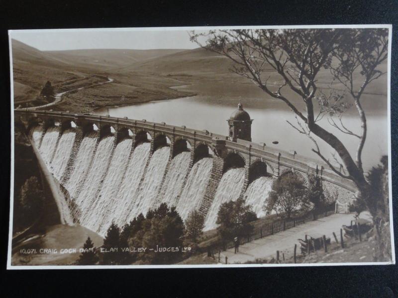 Wales: Radnorshire, Craig Goch Dam, Elan Valley c1927 RP - Pub by Judges