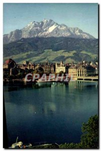 Old Postcard Luzern und Swiss Pilatus Lucerne