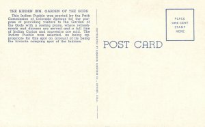Vintage Postcard Hidden Inn Garden Of The Gods Indian Pueblo Colorado Springs CO