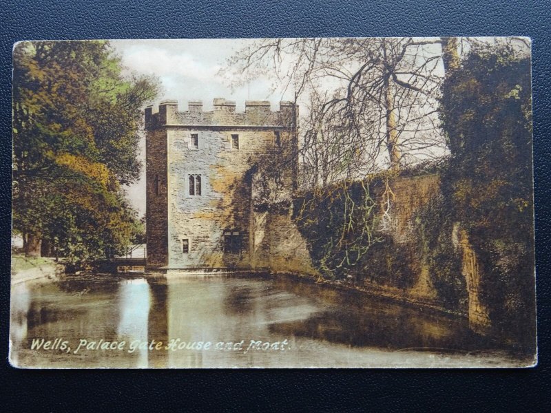 Somerset WELLS Palace Gate House & Moat c1950's Postcard by Frith 2574B