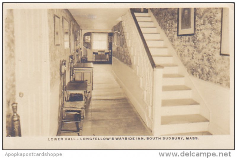 Massachusetts South Sudbury Lower Hall Longfellow's Wayside Inn Real Photo