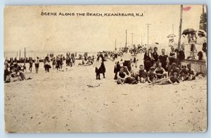 1915 Keansburg New Jersey Vintage Postcard Scene Along The Beach Exterior View