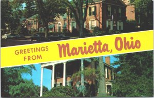 USA Greetings From Marietta Ohio Chrome Postcard 05.15