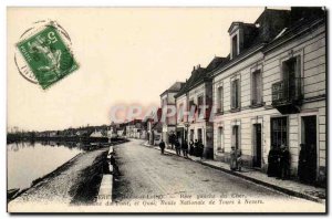 Old Postcard Veretz Left of expensive upstream of the bridge National Road To...